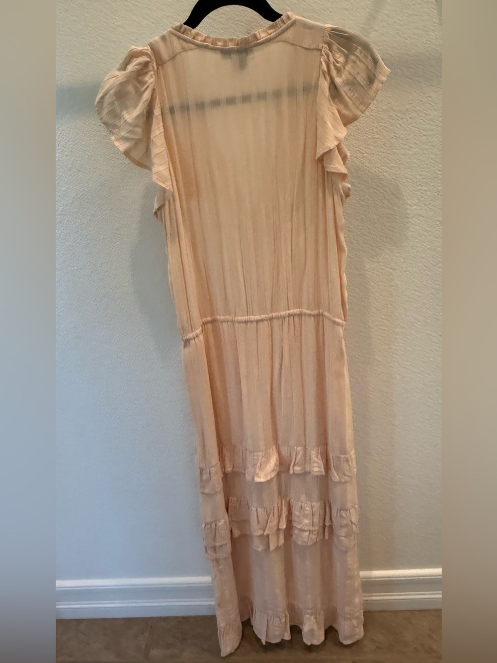 Paige Illyria Blush Pink Ruffle Midi Dress - Picture 3 of 3